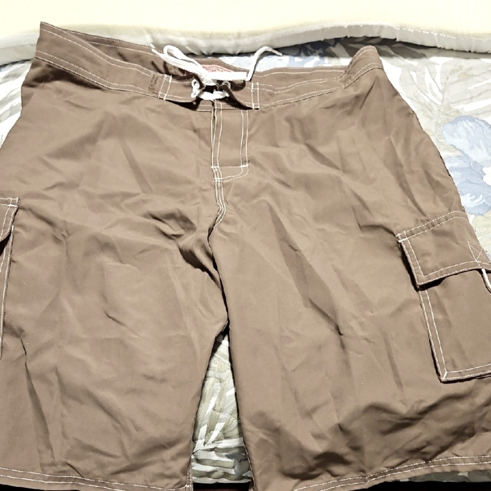 Beach Rats Brown Cargo Cover-up Shorts